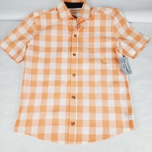 Tommy Bahama Kids Collard Shirt Sleeve Plaid Shirt